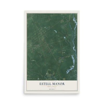 Estell Manor, New Jersey map print, 12" x 18" Archival Matte Print mockup