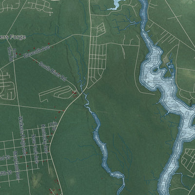Close-up 1 of the Estell Manor, New Jersey map artwork