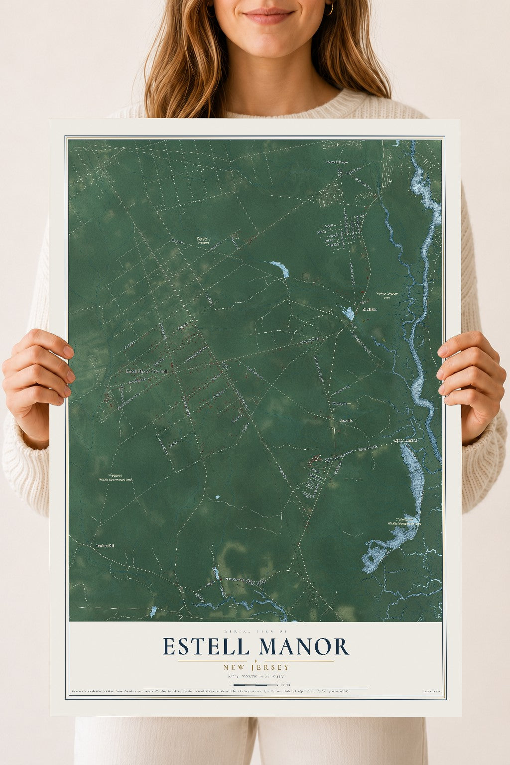 Estell Manor, New Jersey map print, 18" x 24" Archival Matte Print mockup