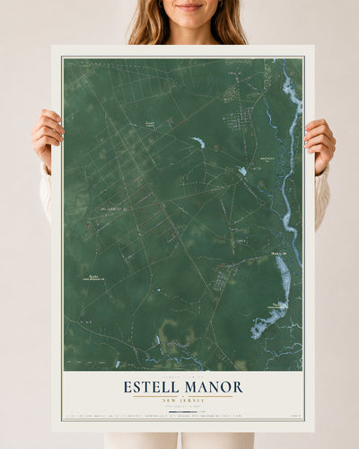 Estell Manor, New Jersey map print, 24" x 36" Archival Matte Print mockup