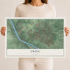 Ewing, New Jersey map print, 12" x 18" Archival Matte Print mockup