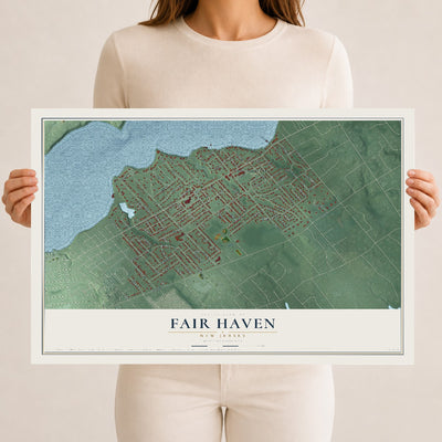 Fair Haven, New Jersey map print, 12" x 18" Archival Matte Print mockup