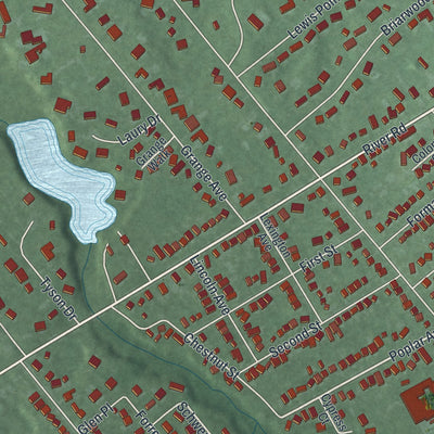 Close-up 2 of the Fair Haven, New Jersey map artwork