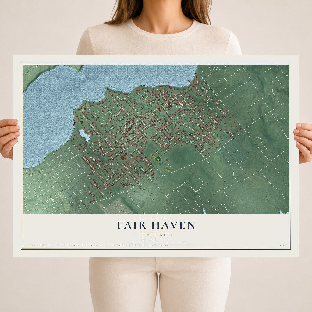Fair Haven, New Jersey map print, 18" x 24" Archival Matte Print mockup