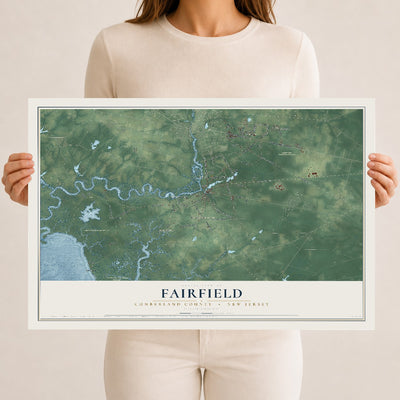 Fairfield, New Jersey map print, 12" x 18" Archival Matte Print mockup