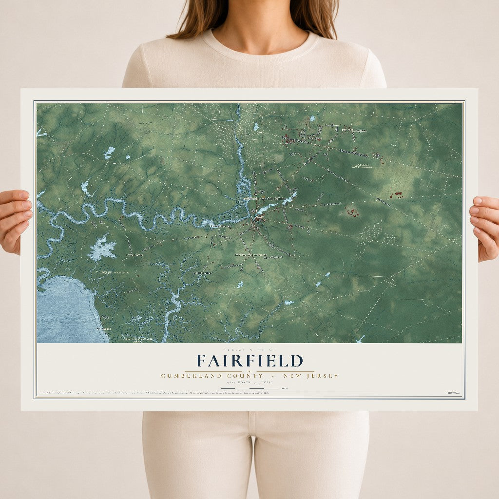 Fairfield, New Jersey map print, 18" x 24" Archival Matte Print mockup