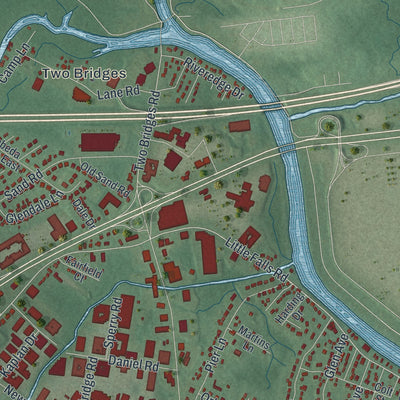 Close-up 2 of the Fairfield, New Jersey map artwork