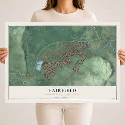 Fairfield, New Jersey map print, 18" x 24" Archival Matte Print mockup