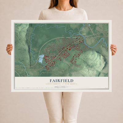 Fairfield, New Jersey map print, 24" x 36" Archival Matte Print mockup