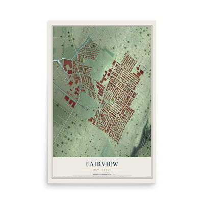Fairview, New Jersey map print, 12" x 18" Archival Matte Print mockup