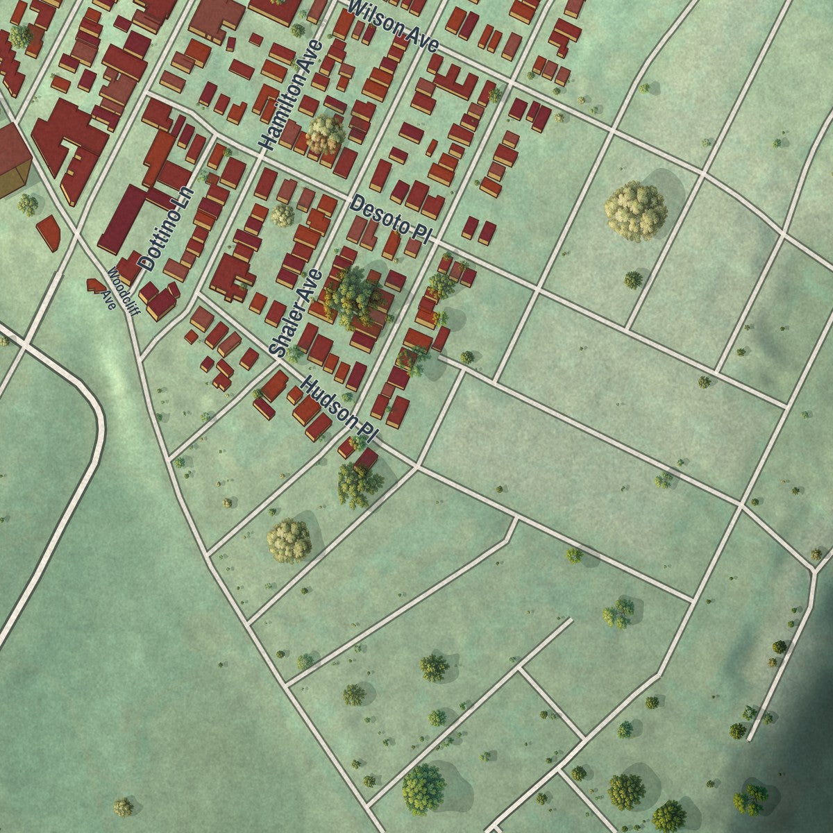 Close-up 2 of the Fairview, New Jersey map artwork
