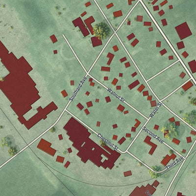 Close-up 1 of the Farmingdale, New Jersey map artwork
