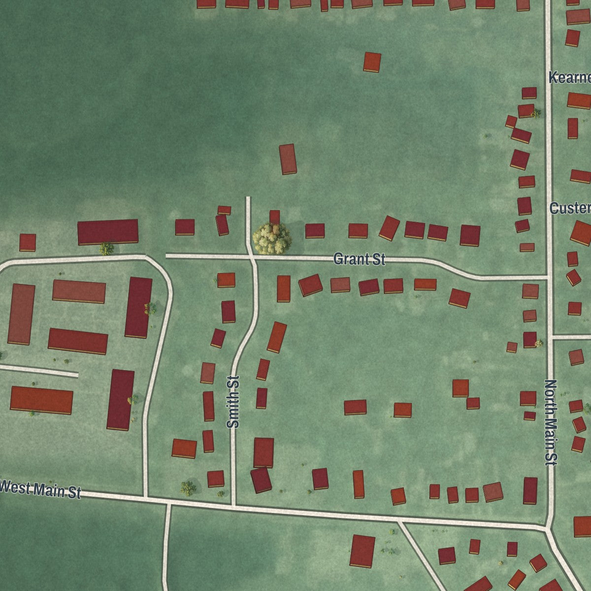 Close-up 2 of the Farmingdale, New Jersey map artwork