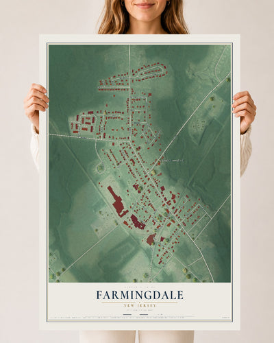 Farmingdale, New Jersey map print, 24" x 36" Archival Matte Print mockup