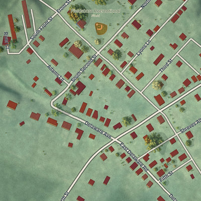 Close-up 1 of the Fieldsboro, New Jersey map artwork
