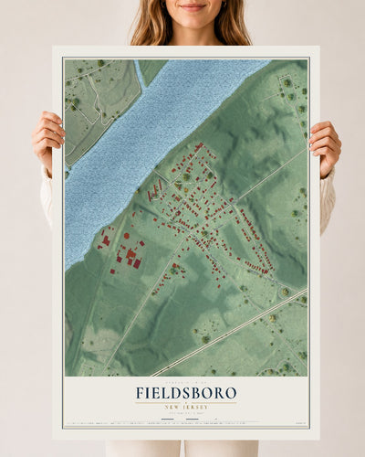Fieldsboro, New Jersey map print, 24" x 36" Archival Matte Print mockup