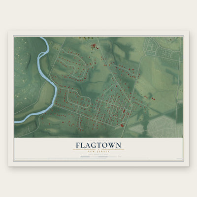 Flagtown, New Jersey map print, the full design