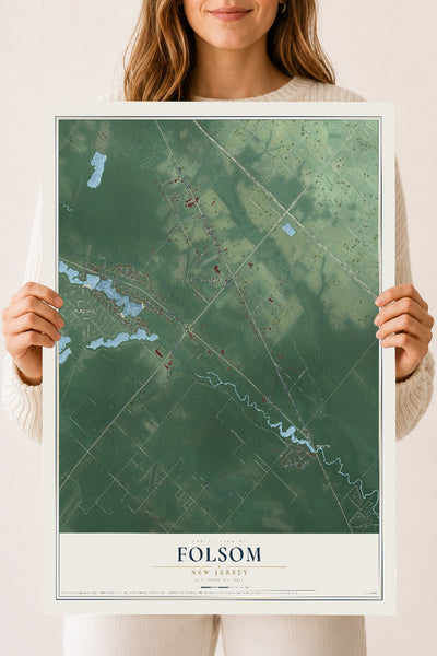 Folsom, New Jersey map print, 18" x 24" Archival Matte Print mockup