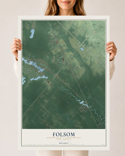 Folsom, New Jersey map print, 24" x 36" Archival Matte Print mockup