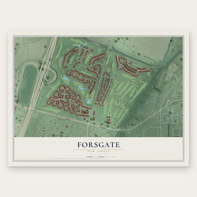 Forsgate, New Jersey map print, the full design