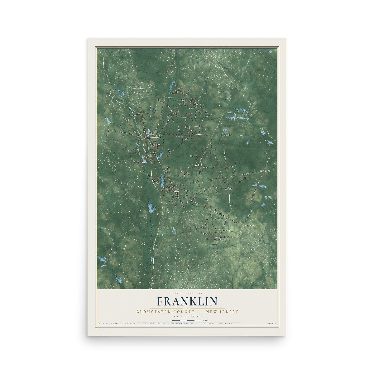 Franklin, New Jersey map print, 12" x 18" Archival Matte Print mockup