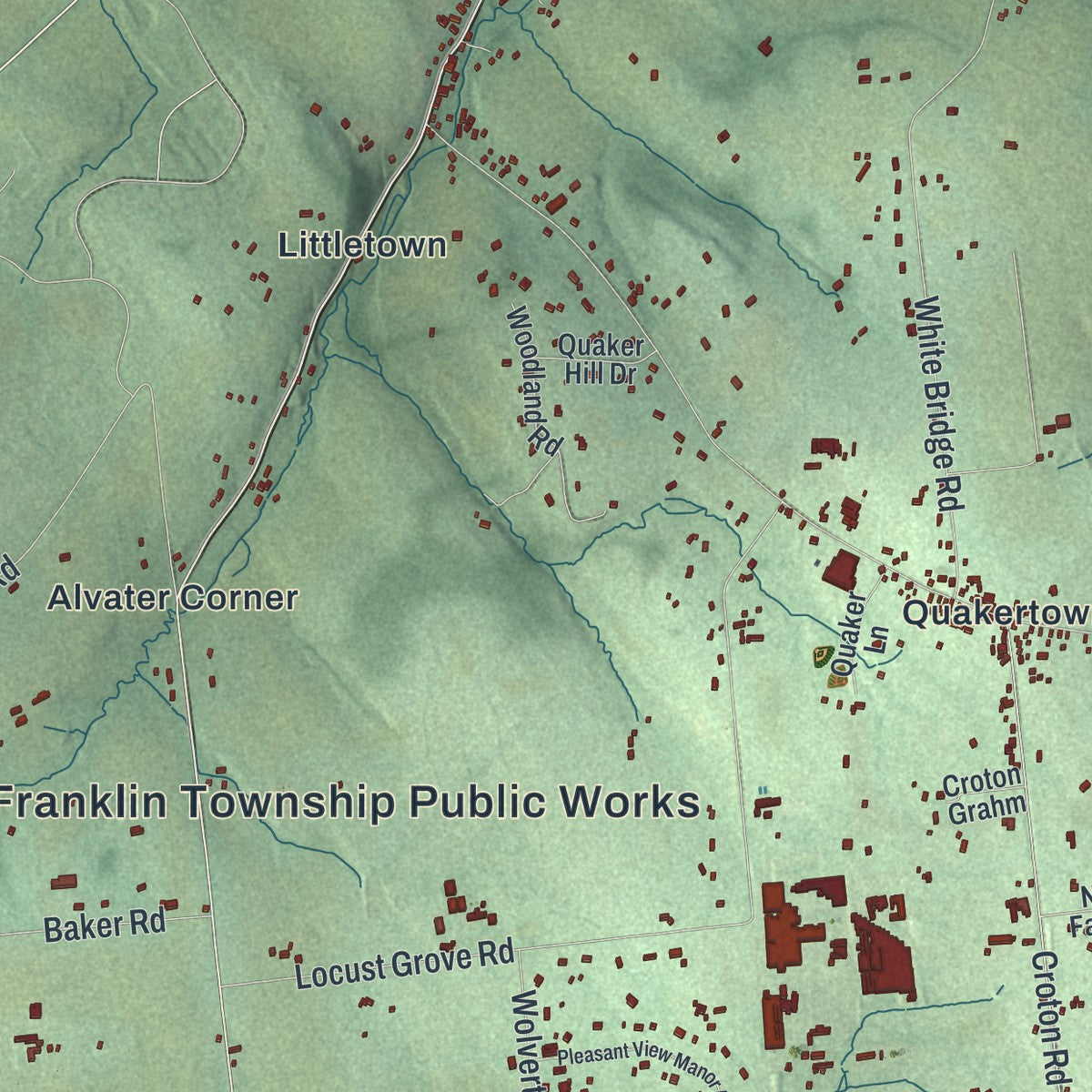 Close-up 1 of the Franklin, New Jersey map artwork