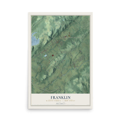 Franklin, New Jersey map print, 12" x 18" Archival Matte Print mockup