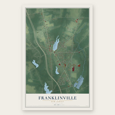 Franklinville, New Jersey map print, the full design