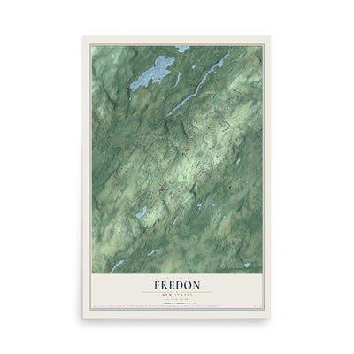 Fredon, New Jersey map print, 12" x 18" Archival Matte Print mockup