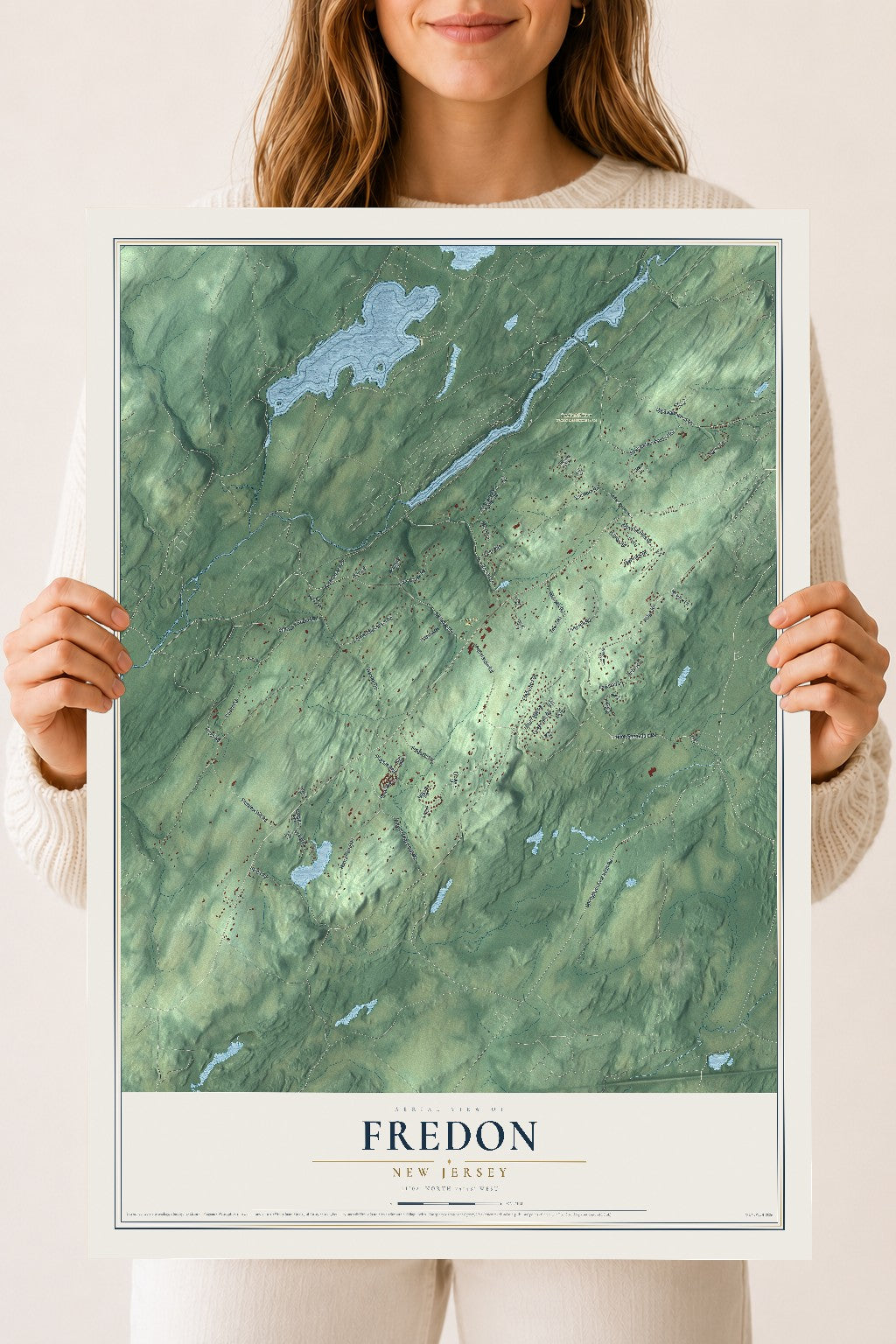 Fredon, New Jersey map print, 18" x 24" Archival Matte Print mockup