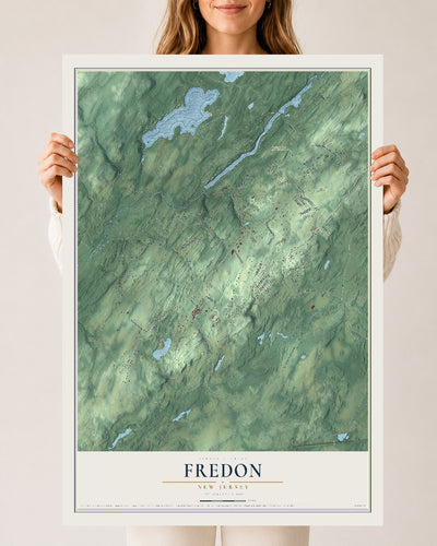 Fredon, New Jersey map print, 24" x 36" Archival Matte Print mockup