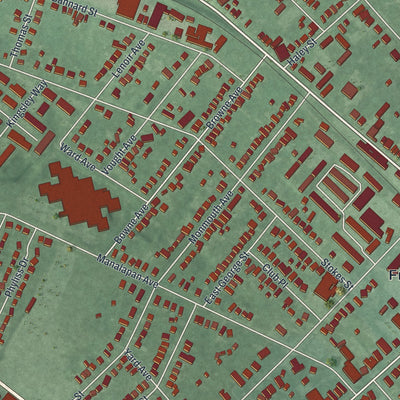 Close-up 2 of the Borough of Freehold, New Jersey map artwork