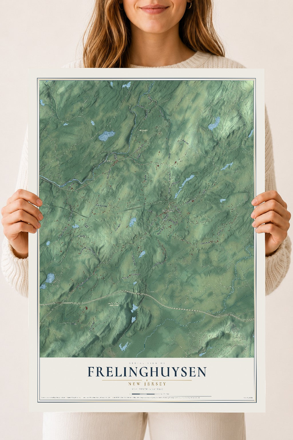 Frelinghuysen, New Jersey map print, 18" x 24" Archival Matte Print mockup
