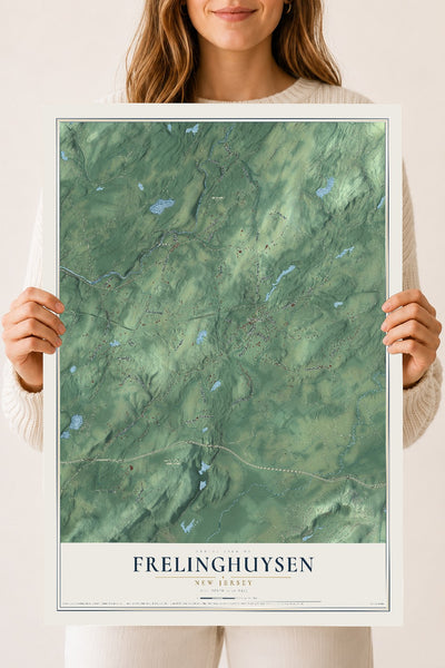 Frelinghuysen, New Jersey map print, 18" x 24" Archival Matte Print mockup