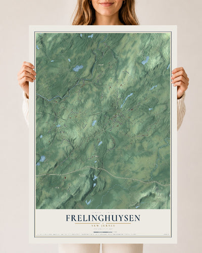 Frelinghuysen, New Jersey map print, 24" x 36" Archival Matte Print mockup