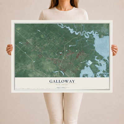 Galloway, New Jersey map print, 24" x 36" Archival Matte Print mockup