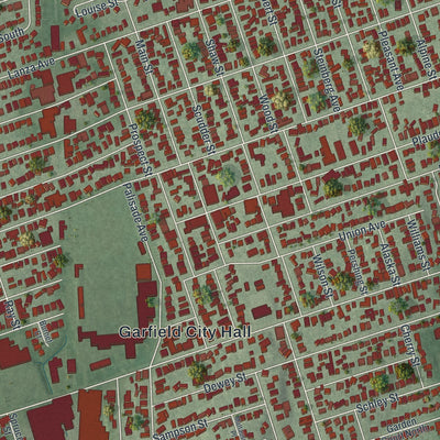 Close-up 1 of the Garfield, New Jersey map artwork