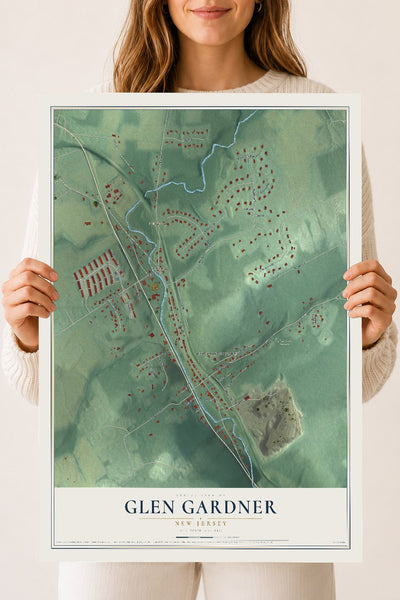 Glen Gardner, New Jersey map print, 18" x 24" Archival Matte Print mockup
