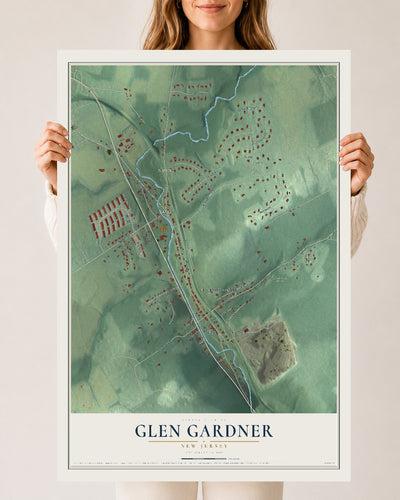 Glen Gardner, New Jersey map print, 24" x 36" Archival Matte Print mockup