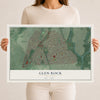 Glen Rock, New Jersey map print, 12" x 18" Archival Matte Print mockup