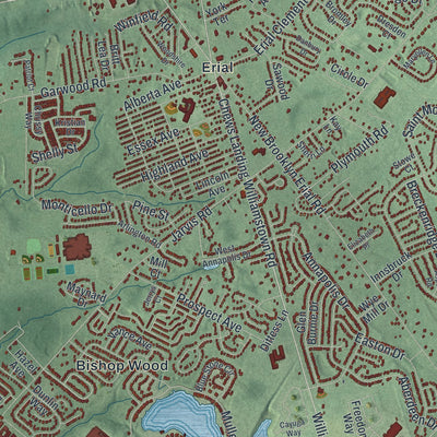 Close-up 1 of the Gloucester, New Jersey map artwork