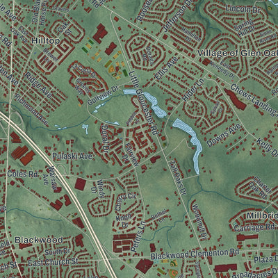 Close-up 2 of the Gloucester, New Jersey map artwork