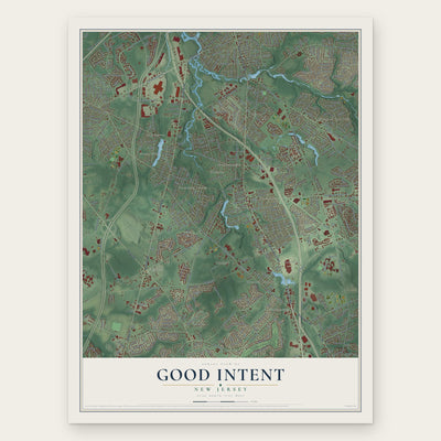Good Intent, New Jersey map print, the full design