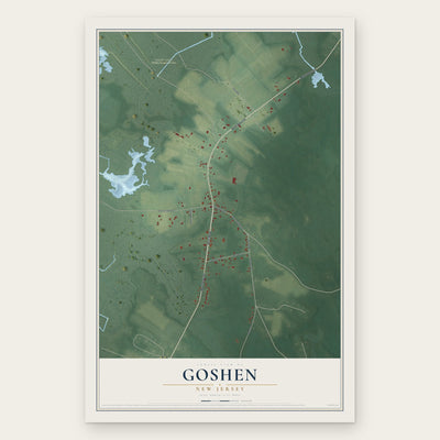 Goshen, New Jersey map print, the full design