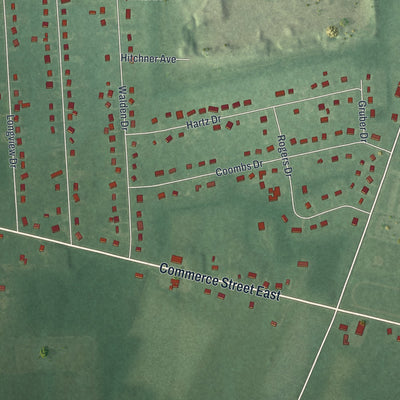 Close-up of the map of Gouldtown, New Jersey print showing street and building detail
