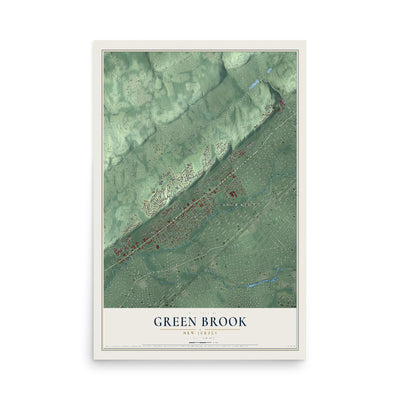 Green Brook, New Jersey map print, 12" x 18" Archival Matte Print mockup