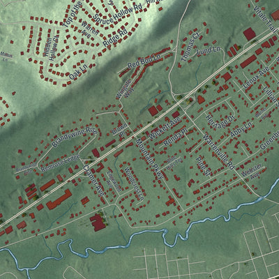 Close-up 1 of the Green Brook, New Jersey map artwork