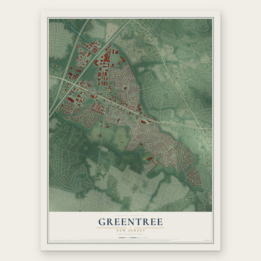 Greentree, New Jersey map print, the full design