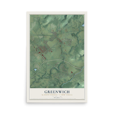 Greenwich, New Jersey map print, 12" x 18" Archival Matte Print mockup