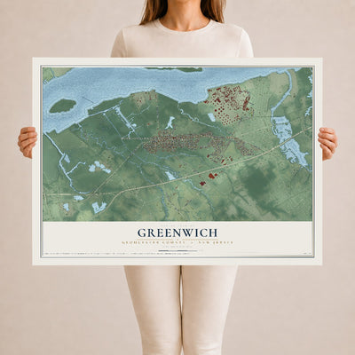 Greenwich, New Jersey map print, 24" x 36" Archival Matte Print mockup